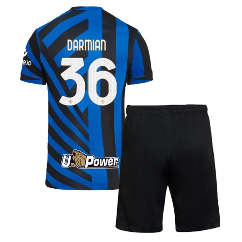 Dětský fotbalový dres Inter Milan Matteo Darmian #36 2024-25 Domácí Krátký Rukáv (+ trenýrky)